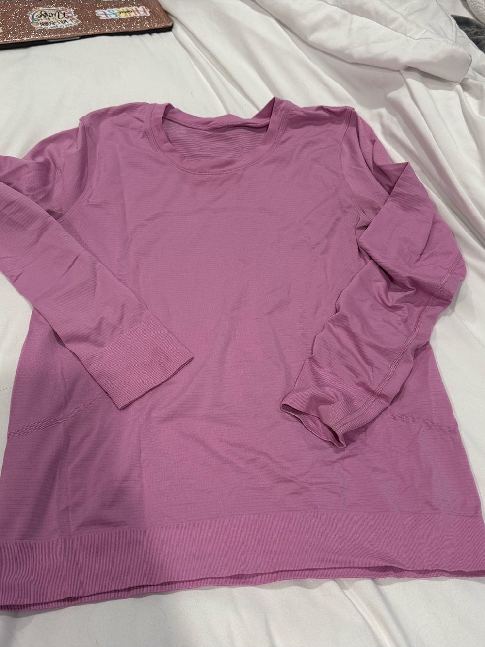 Lululemon size 8 relaxed fit Long Sleeve Top Mauve Pink